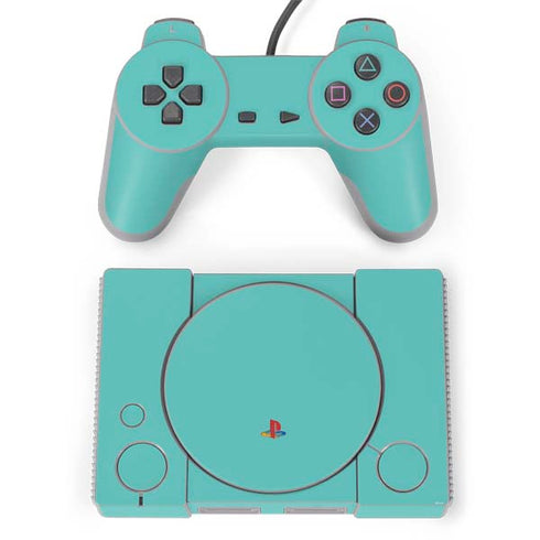 Turquoise Blue Solid PlayStation Classic Bundle Skin